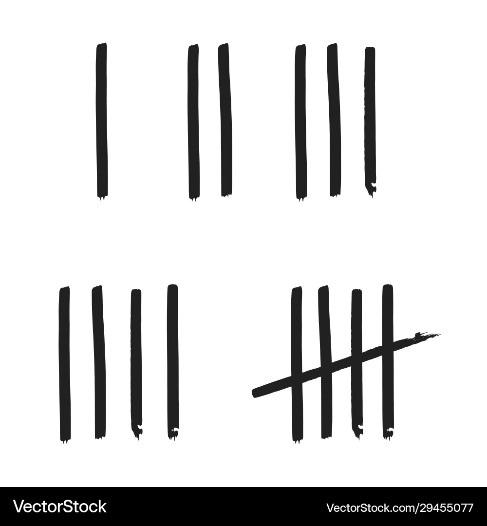 Tally Marks on Whiteboard - Counting Marks vector image