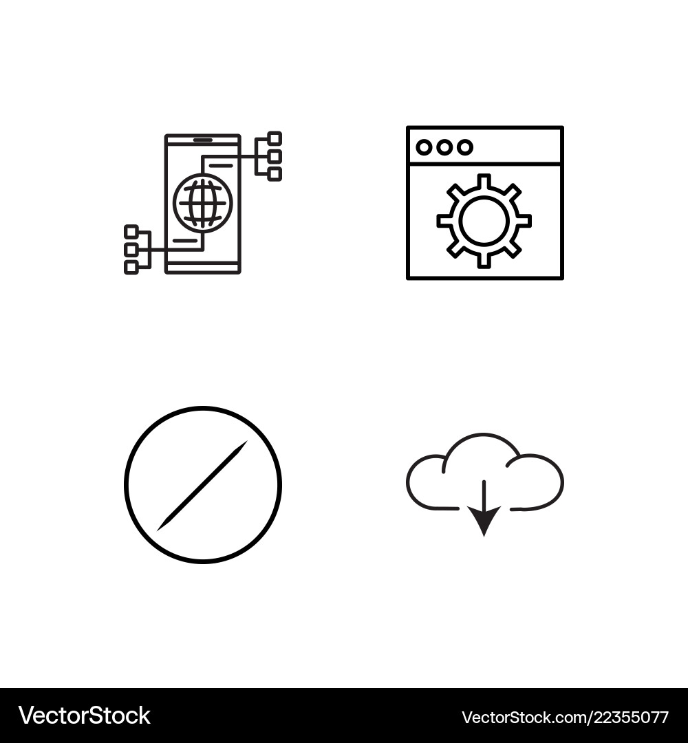 Web simple outlined icons set Web simple outlined icons set Vector Image
