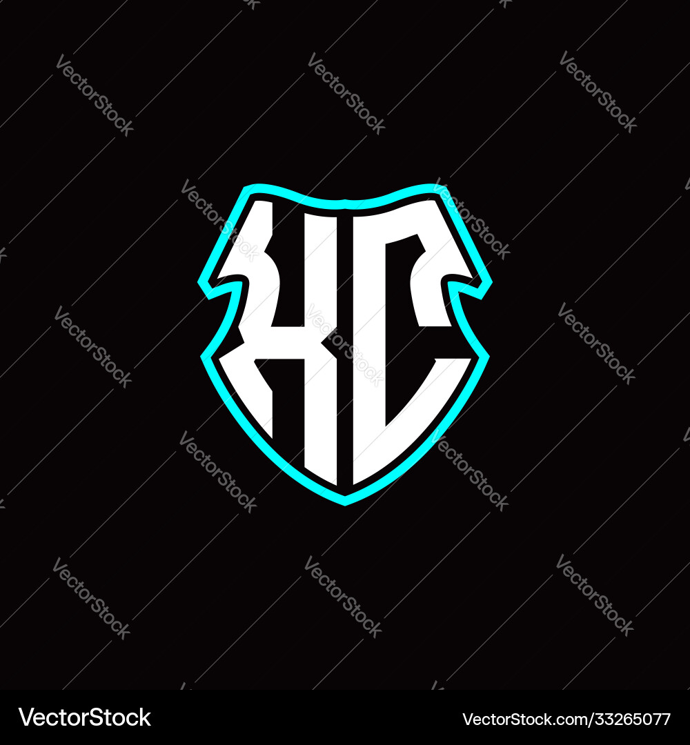 X c initial logo design with a shield shape X c initial logo design with a shield shape vector image