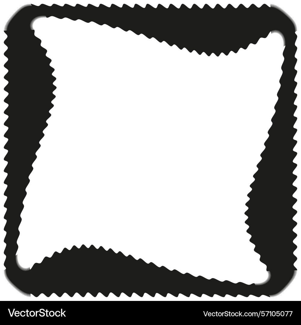 Zigzag frame border curved square shape dynamic Zigzag frame border curved square shape dynamic vector image