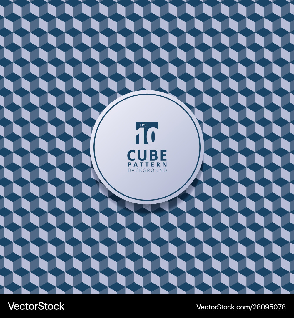 Abstract 3d cube pattern geometric blue Royalty Free Vector