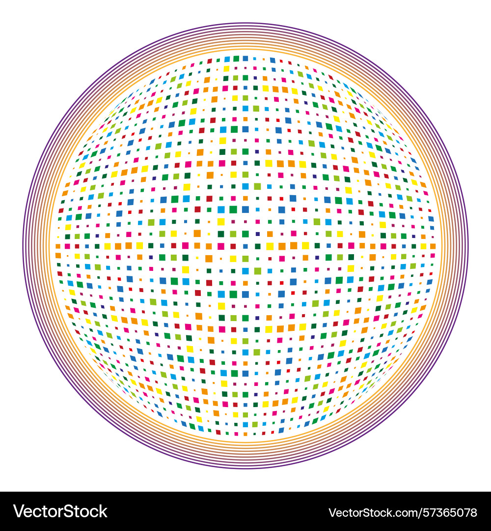 Abstract dot pattern circular pixel mosaic vector image