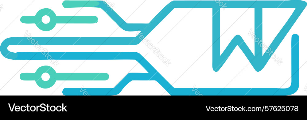 Abstract progress bar icon with circuit lines vector image