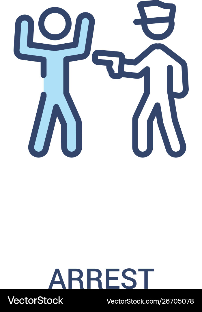 Arrest concept 2 colored icon simple line element Vector Image