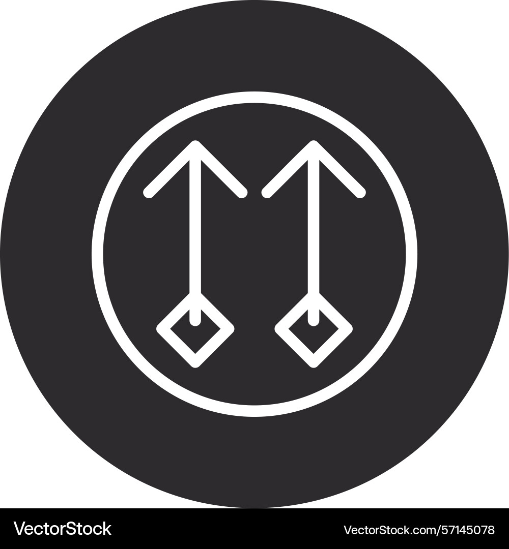 Arrow block up inverted circle black Vector Image