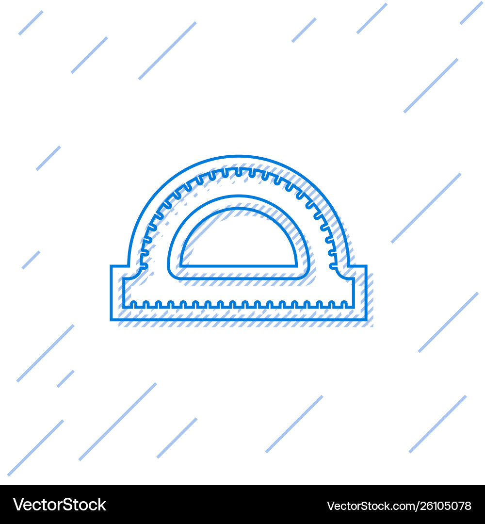 Blue line protractor grid for measuring degrees Blue line protractor grid for measuring degrees vector image