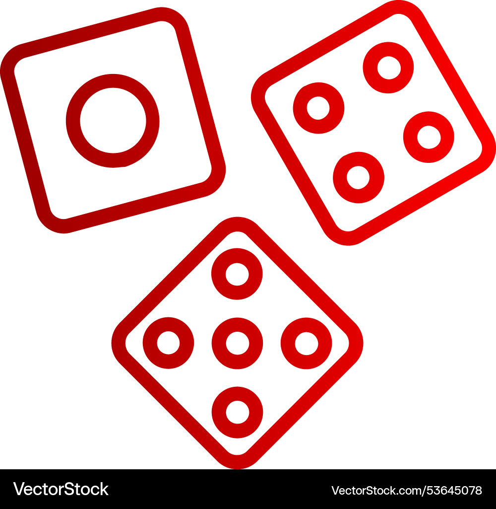 Dice line gradient icon Vector Image