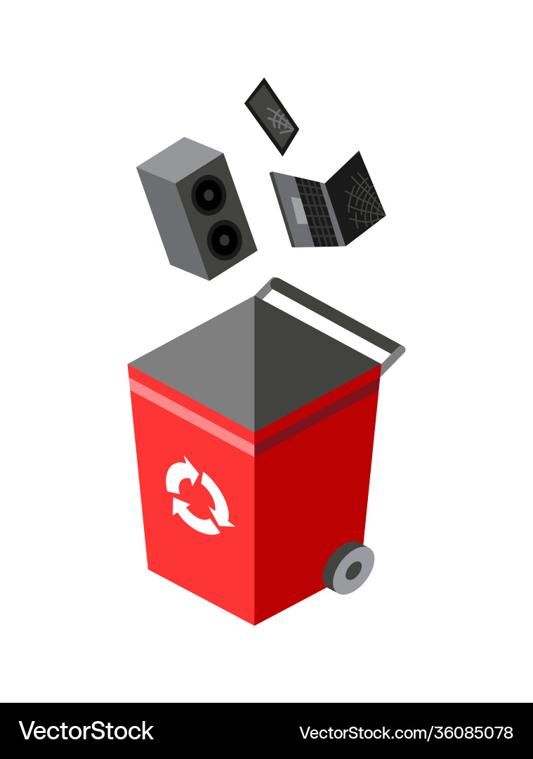 Garbage can for sorting recycling elements Garbage can for sorting recycling elements vector image