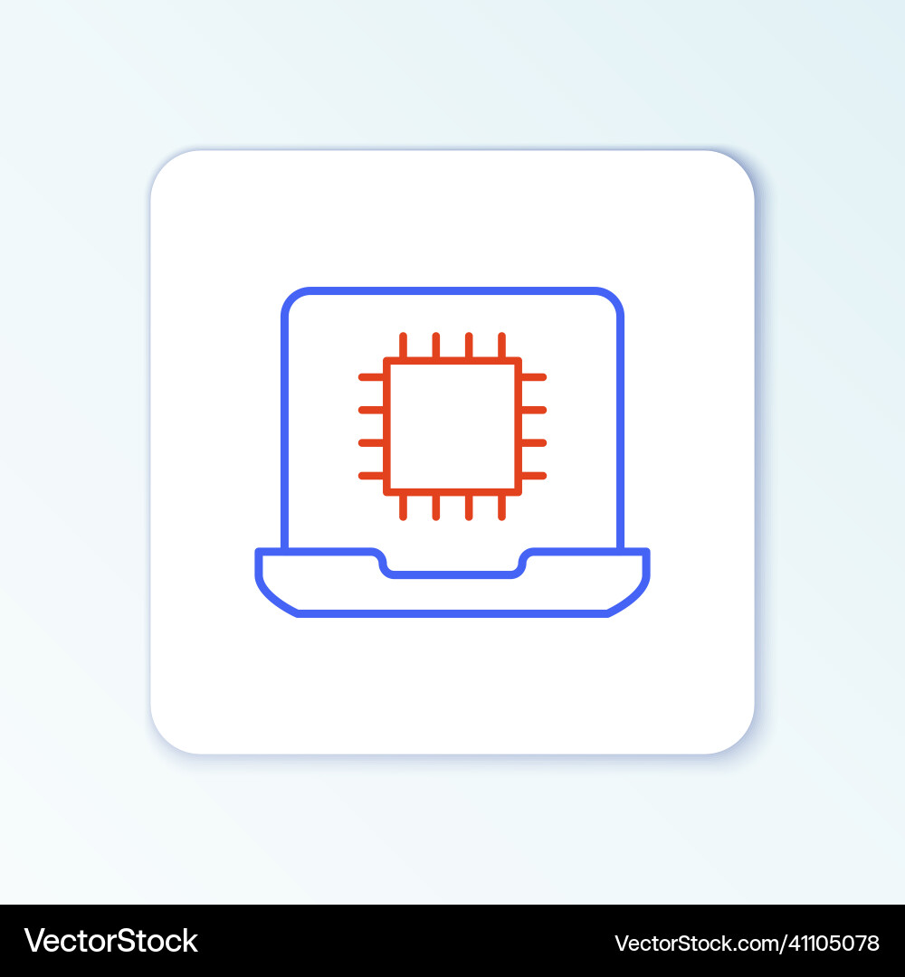 Line computer processor with microcircuits cpu Line computer processor with microcircuits cpu vector image