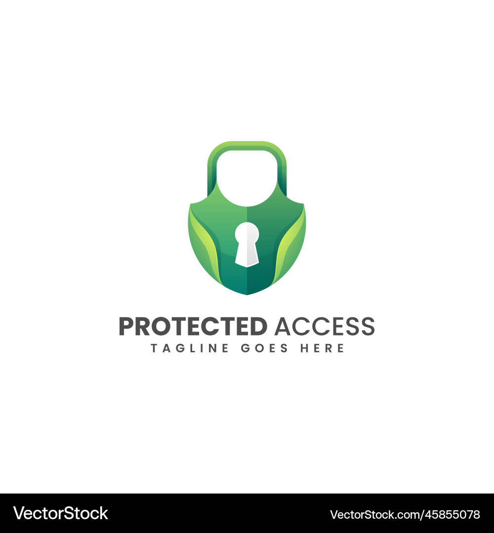 Logo protected access gradient colorful style Logo protected access gradient colorful style Vector Image