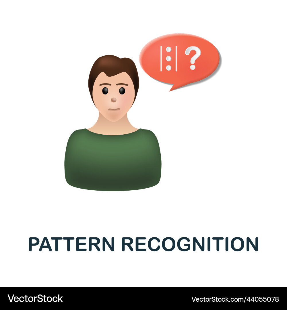 Pattern recognition icon 3d from cognitive skills Vector Image