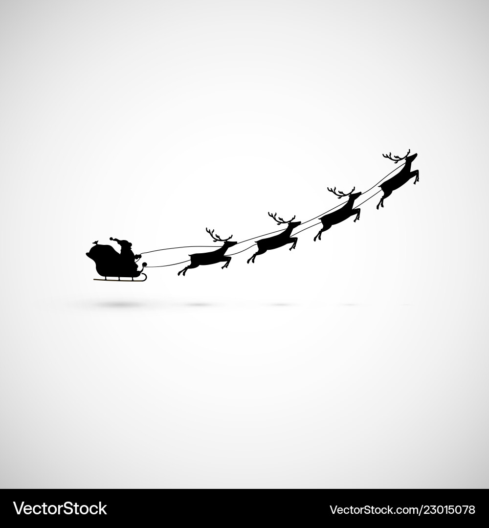 Santa auf einem Schlitten mit Rentiere fliegen nach oben Santa auf einem Schlitten mit Rentiere fliegen nach oben vektorbild
