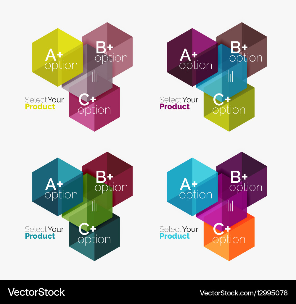Set of business hexagon layouts with text Vector Image