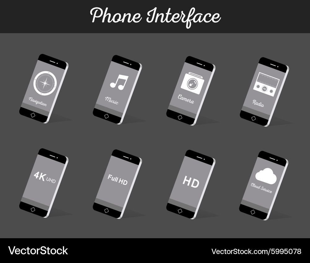 Set of models interface smartphone vector image