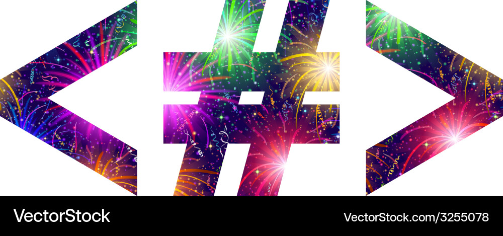 Set of signs firework Vector Image