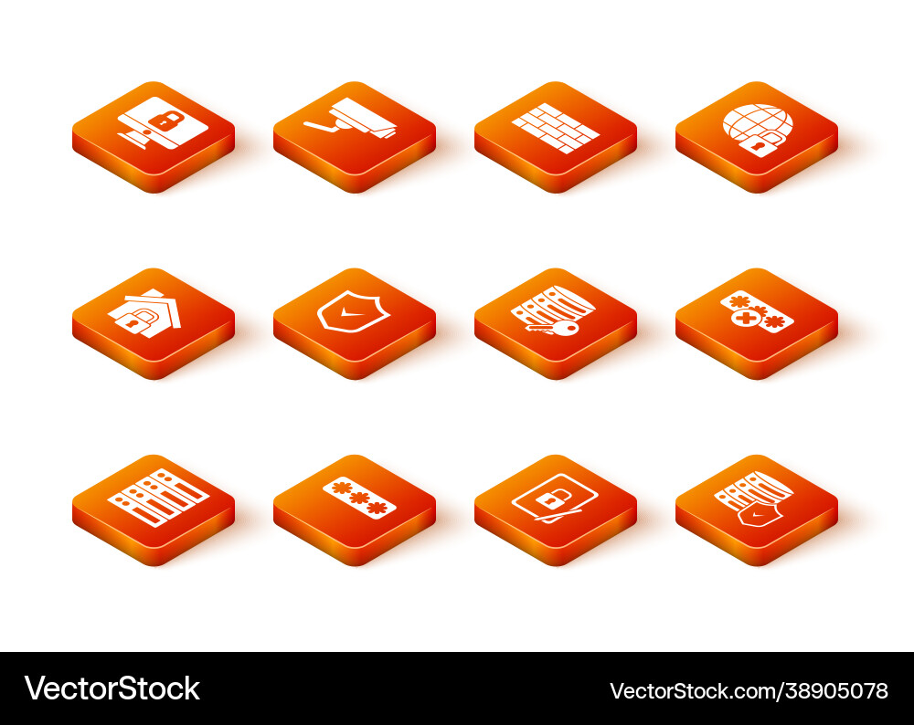 Set server data web hosting password protection Set server data web hosting password protection vector image