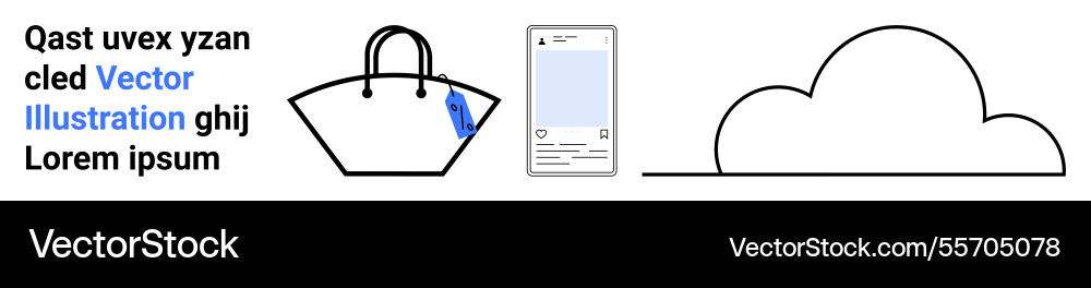 Shopping bag with a click action mobile interface Shopping bag with a click action mobile interface vector image