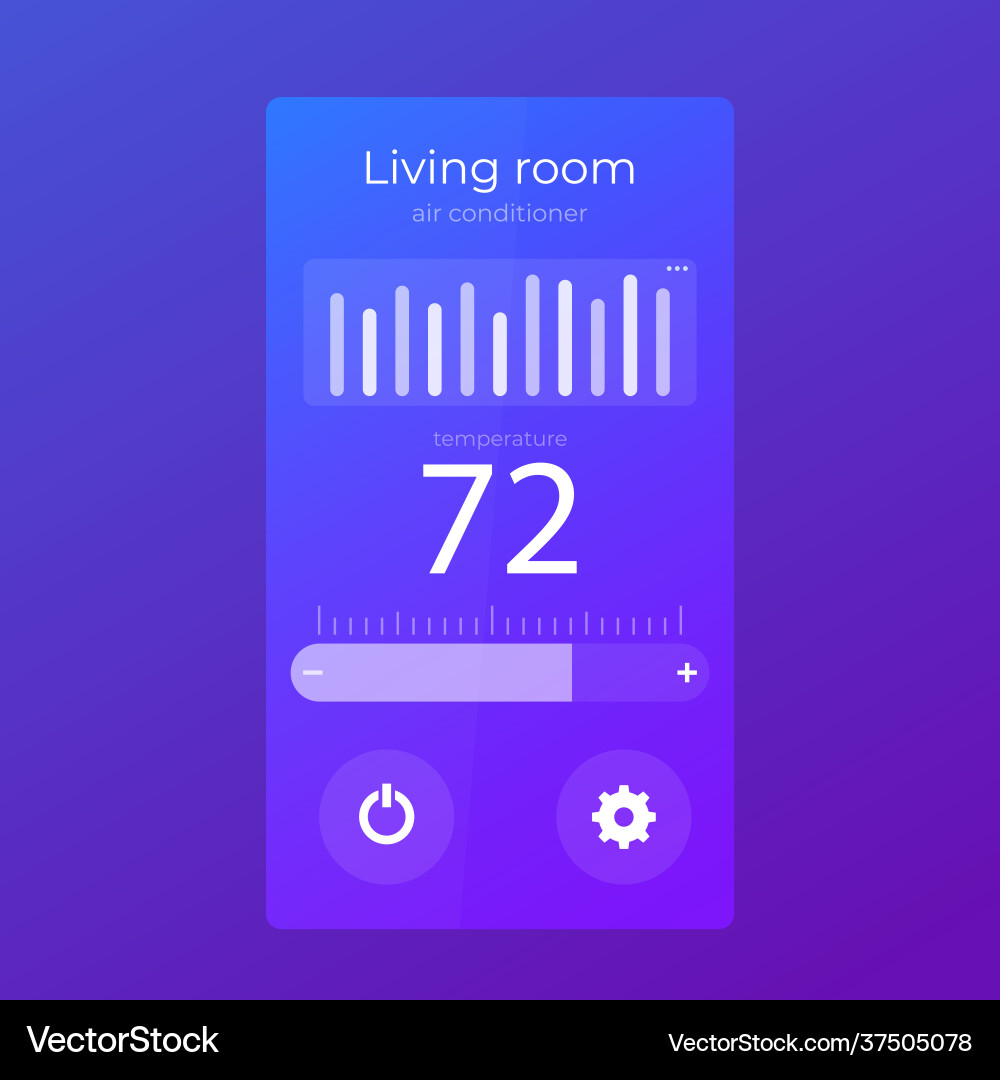 Thermostat app mobile ui design template Vector Image