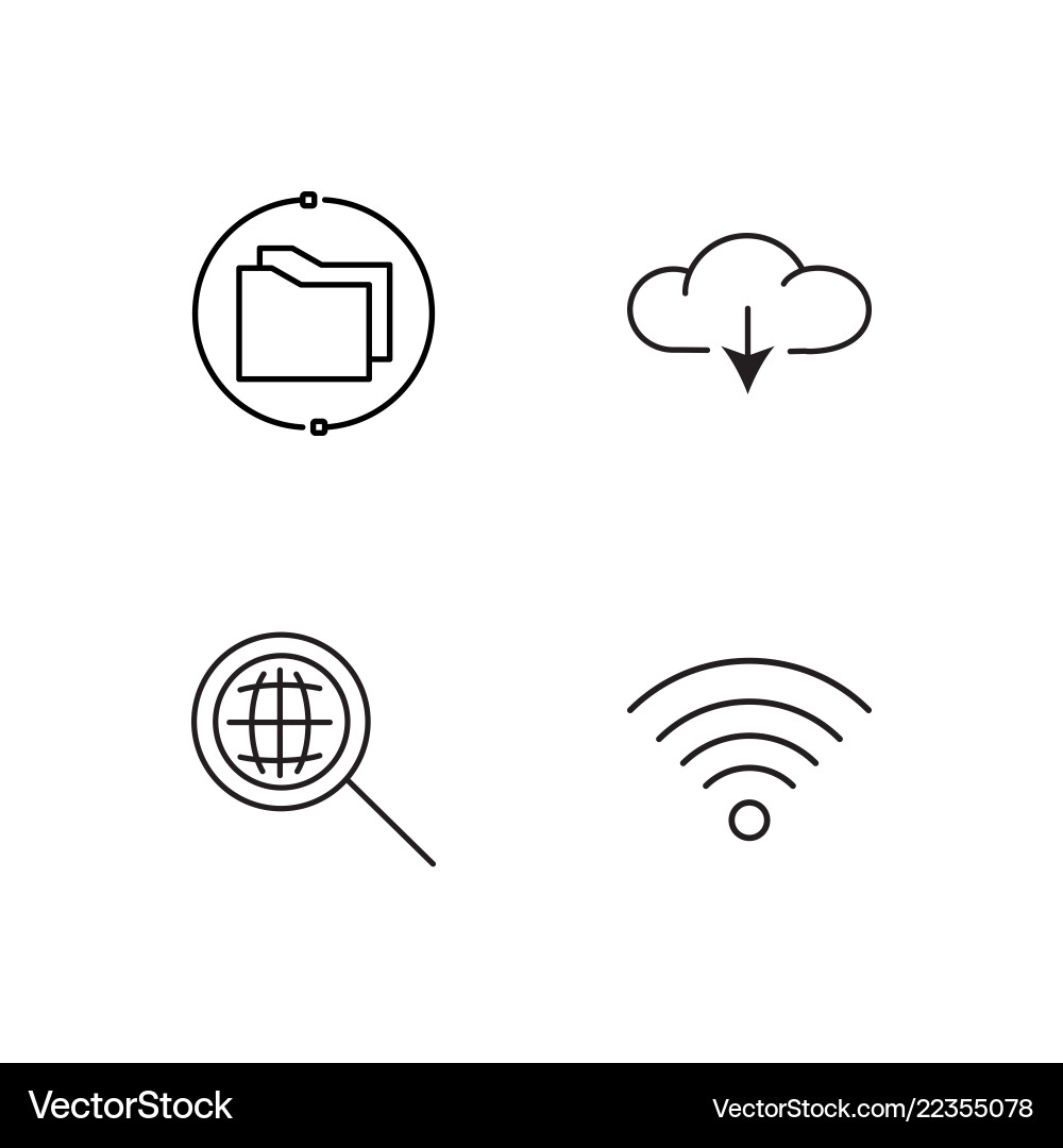 Web simple outlined icons set Web simple outlined icons set Vector Image