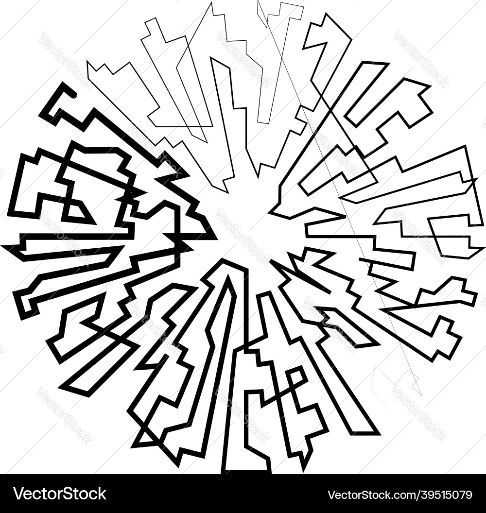 Abstract Angular Radial Circuit vector image