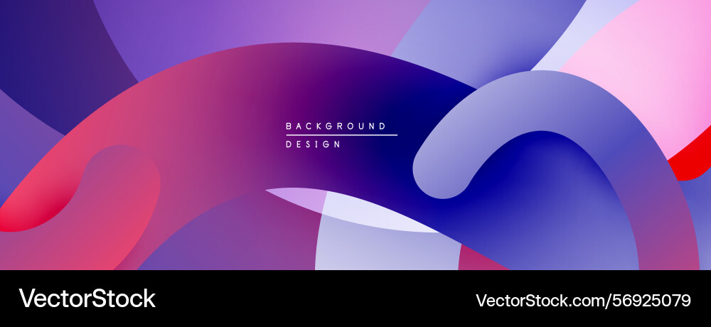 Abstract fluid shapes overlap creating vibrant Vector Image