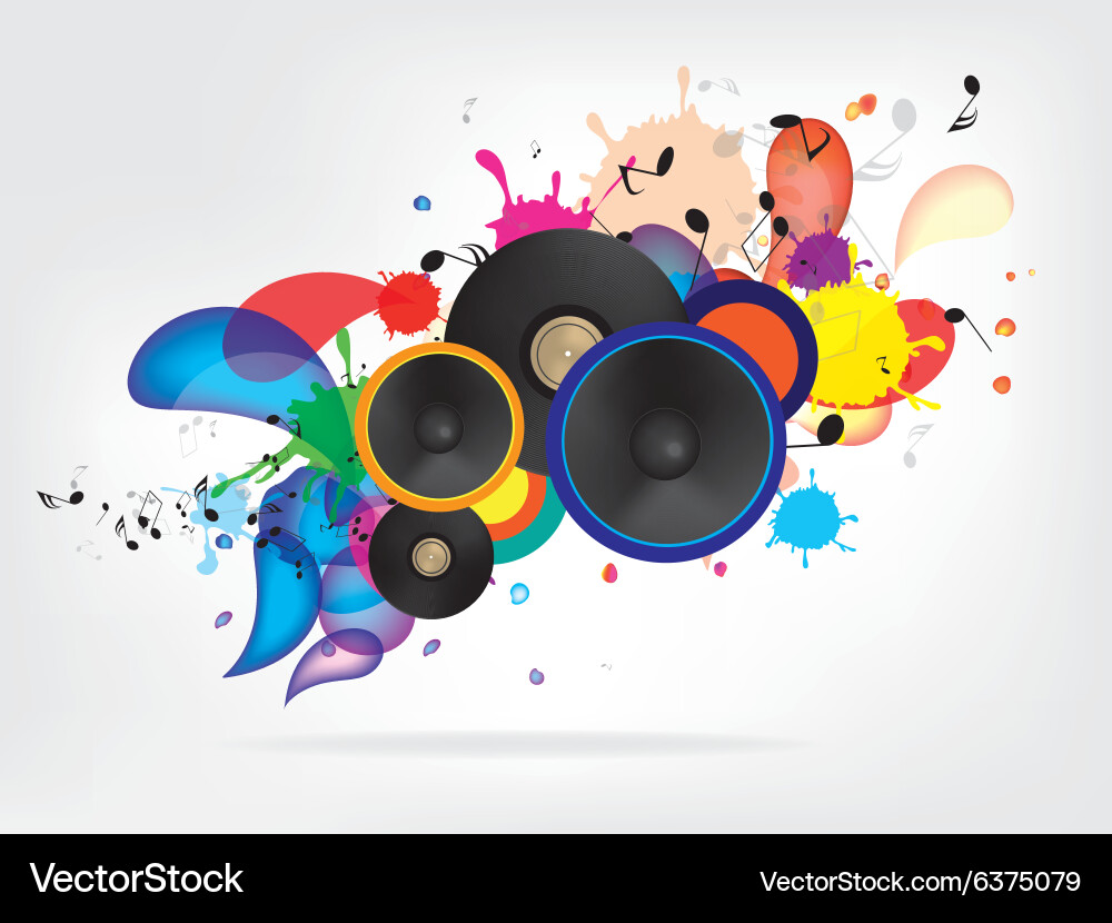 Abstract music background with notes vector image