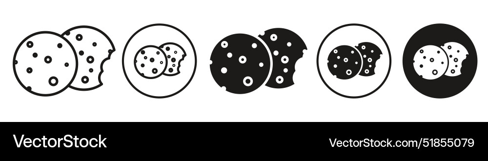 Cookies icon set collection for web Cookies icon set collection for web vector image