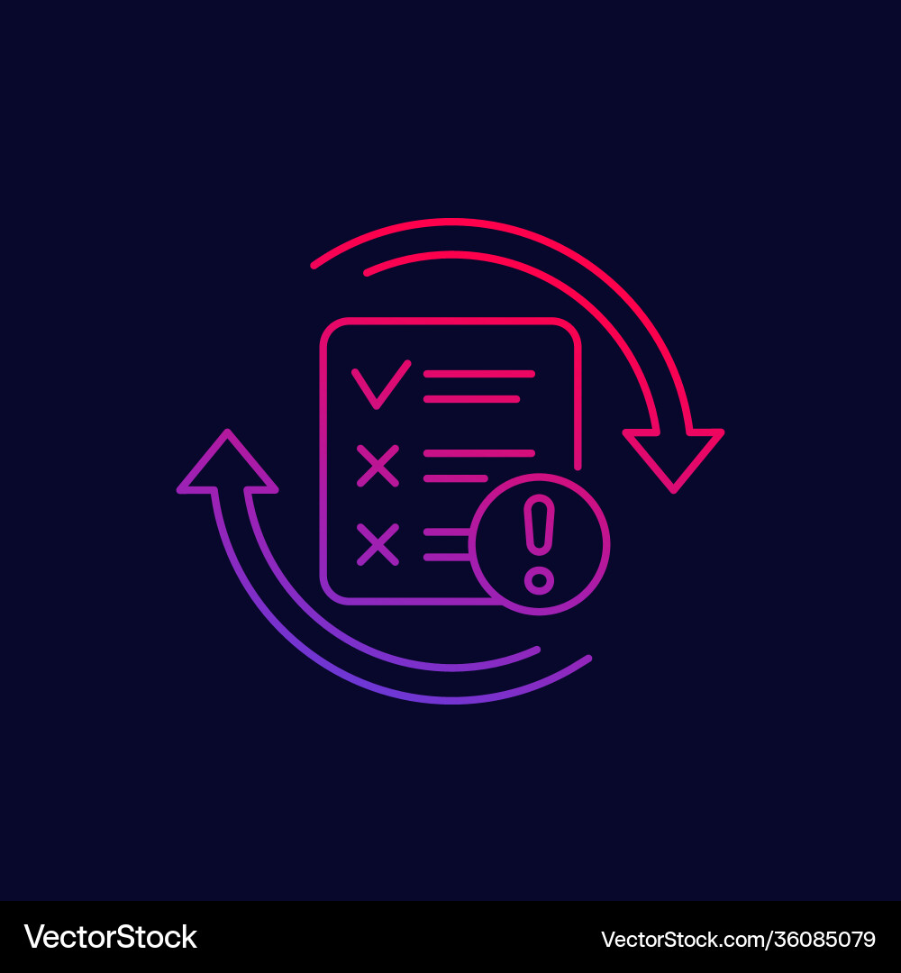 Failed test linear icon Vector Image