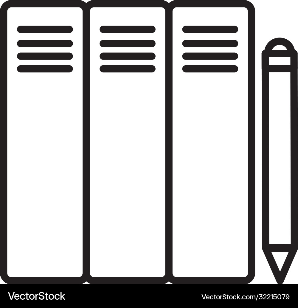 Files and pencil line style icon design Vector Image