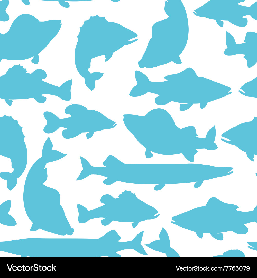 Fish Pattern - Aquatic Seamless vector image
