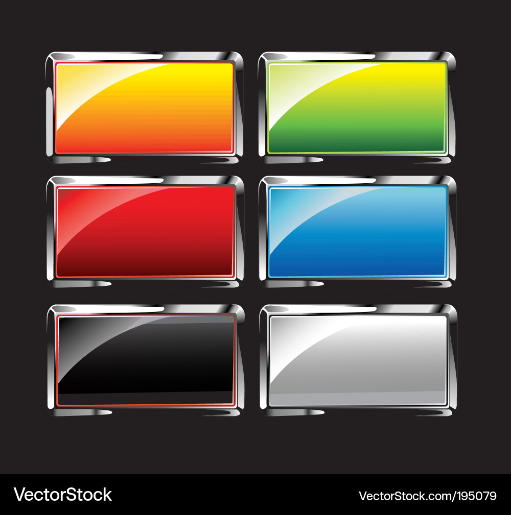 Glossy Reflective Buttons Vector Image