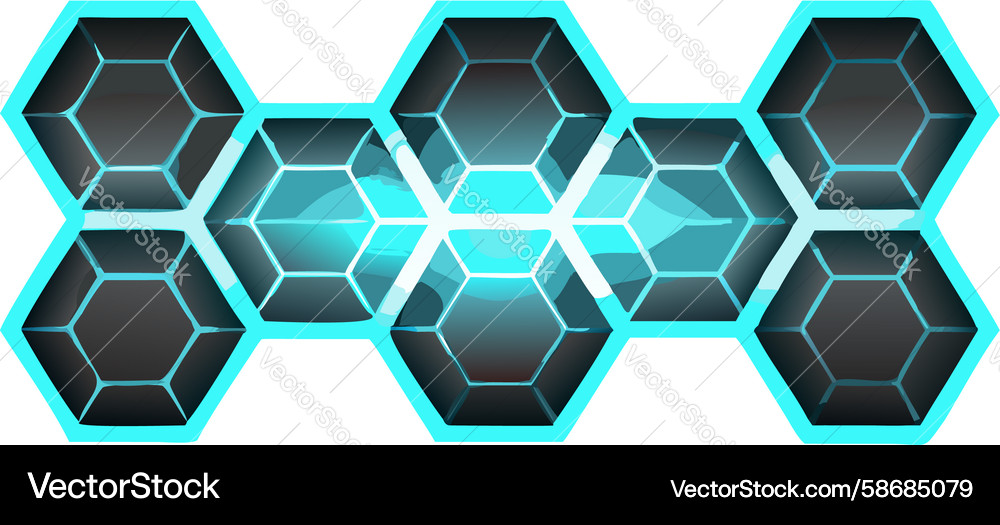 Glowing hexagonal tech background digital Vector Image