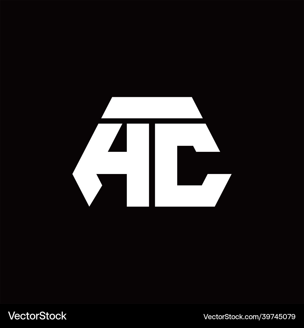 Hc logo monogram with octagon shape style design Hc logo monogram with octagon shape style design Vector Image