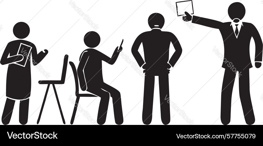 Instructor and students in classroom setting Vector Image