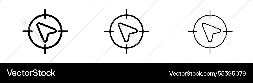 Navigation icons in three different stroke lines Vector Image