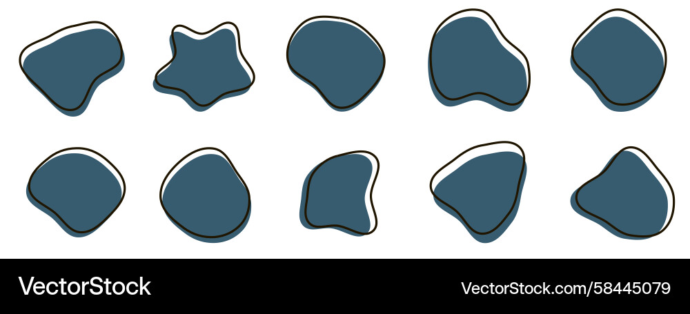 Organic Rounded Blob Shapes - Abstract Collection Vector Image