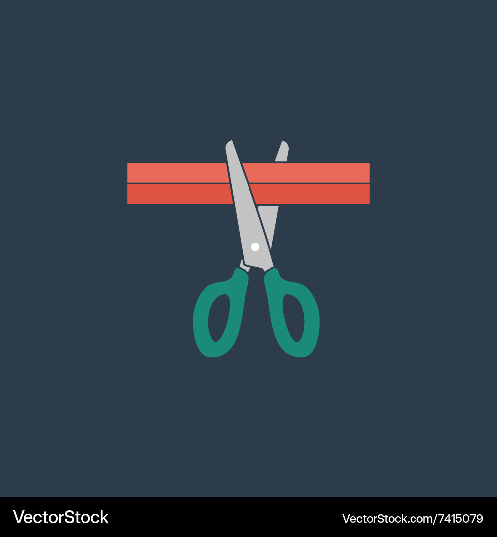 Presentation - scissors and cutting vector image