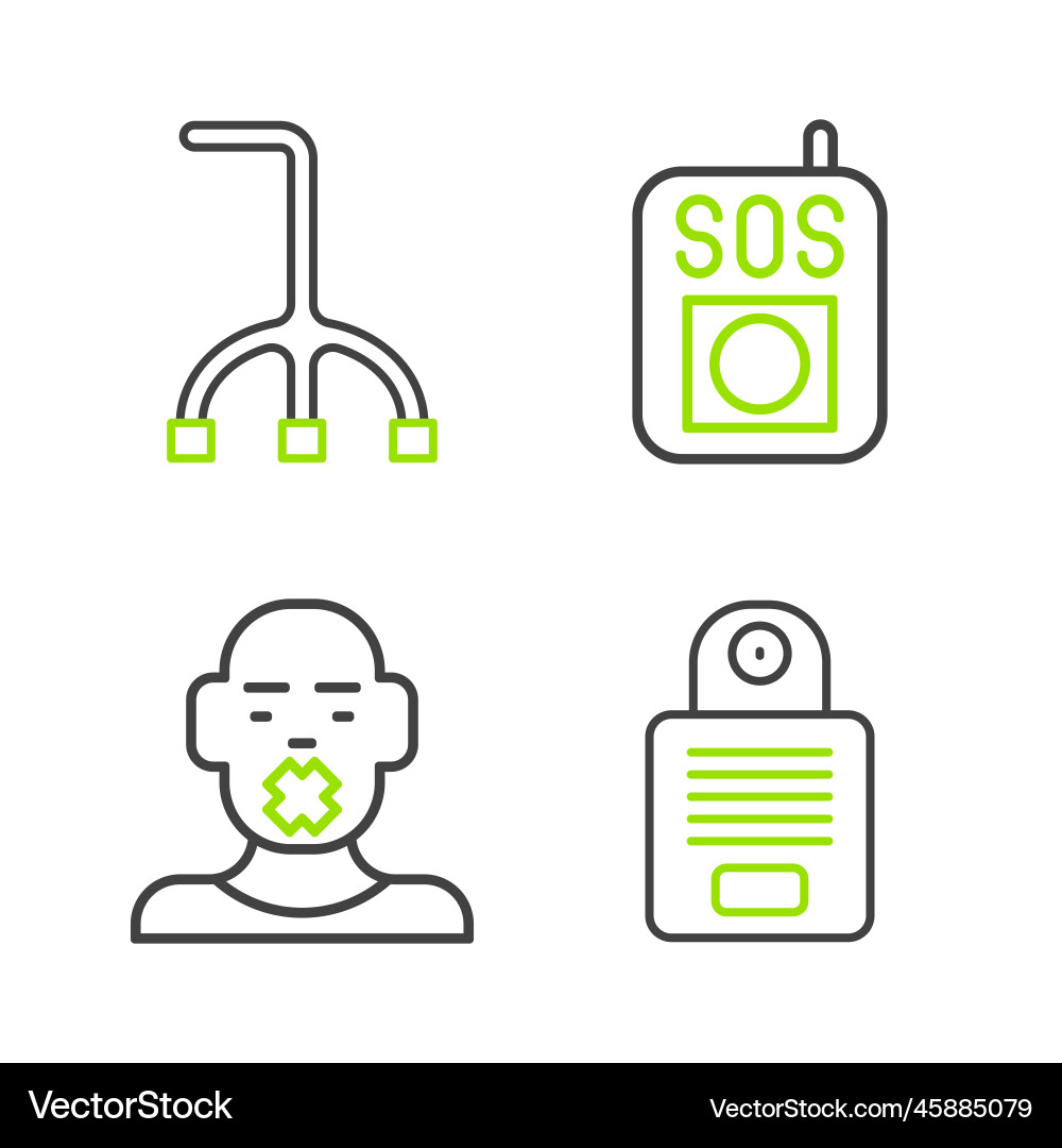 Set line intercom head of deaf and dumb press Vector Image
