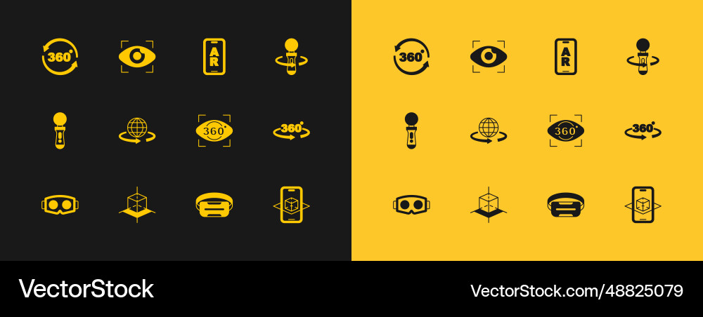 Set vr controller game 3d modeling 360 degree Vector Image