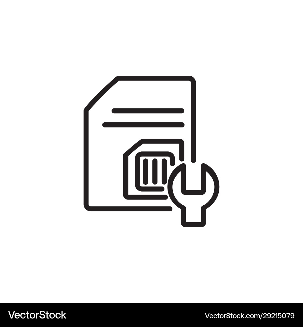 SIM Setting Icon - Line Style vector image