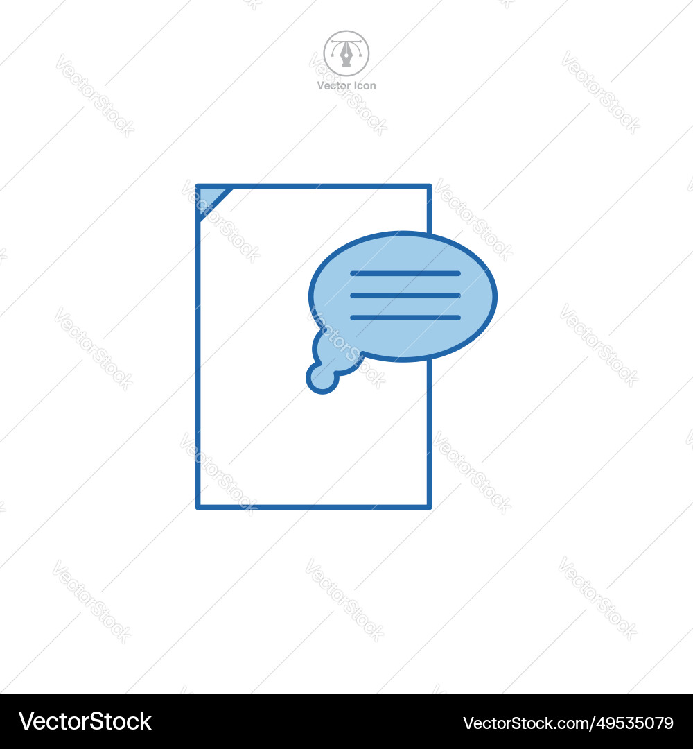 Speech bubble over document icon symbol isolated Vector Image