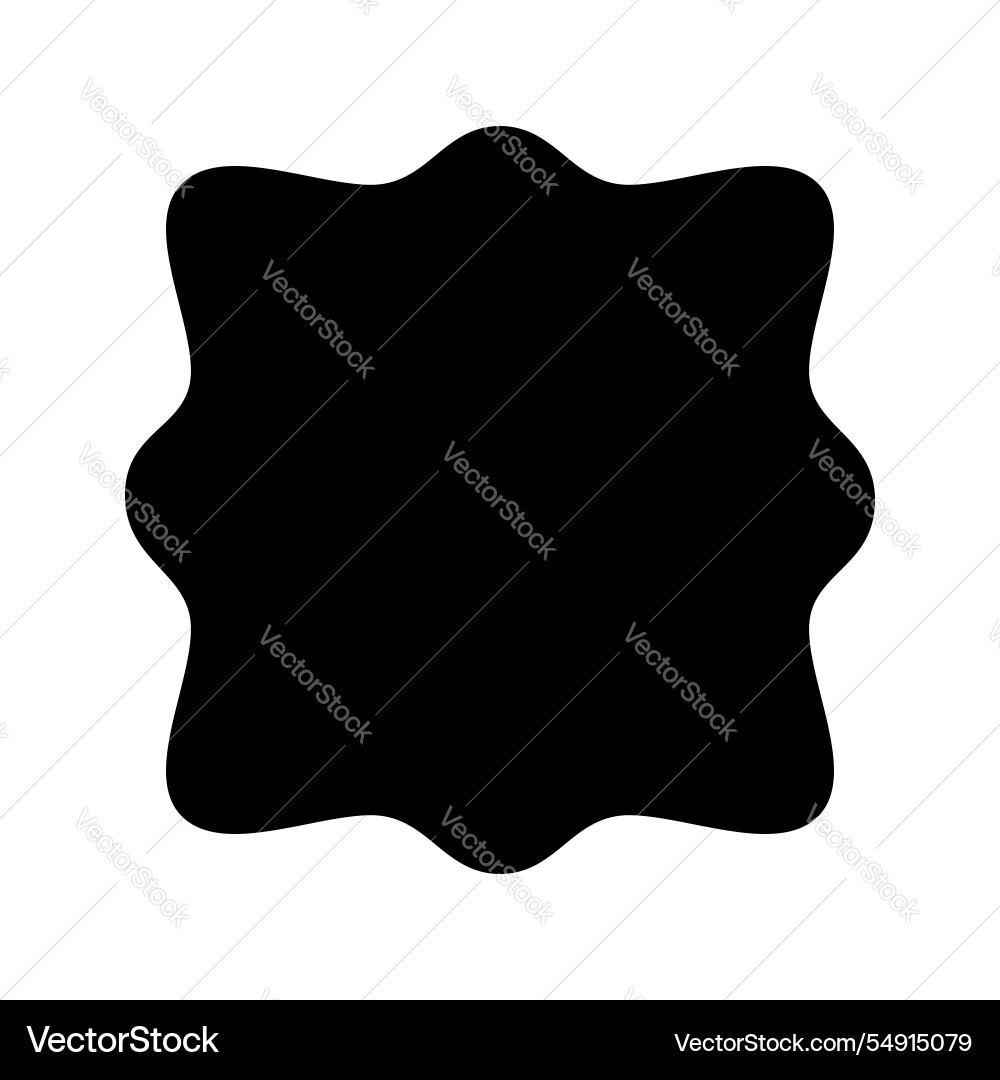 Square shape with wavy edges basic geometric form vector image