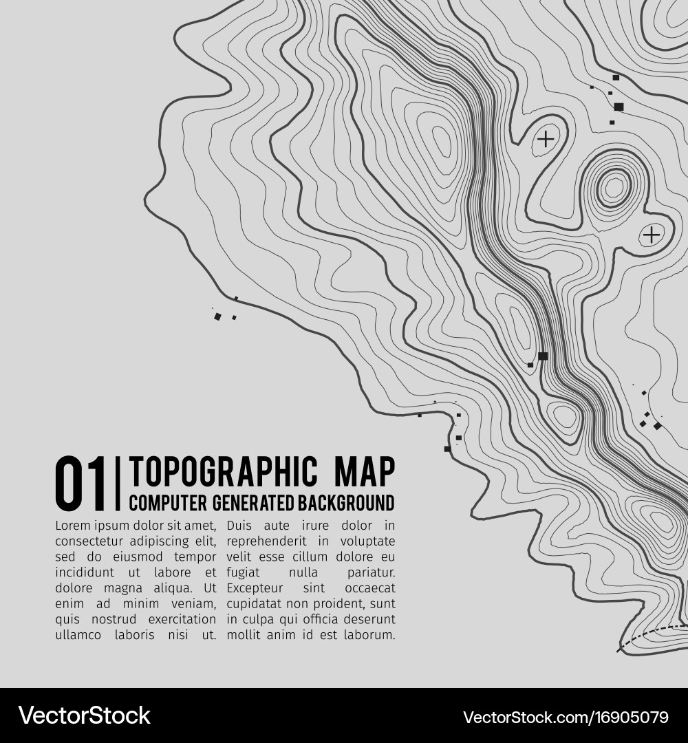 Topographic map background with space for copy vector image