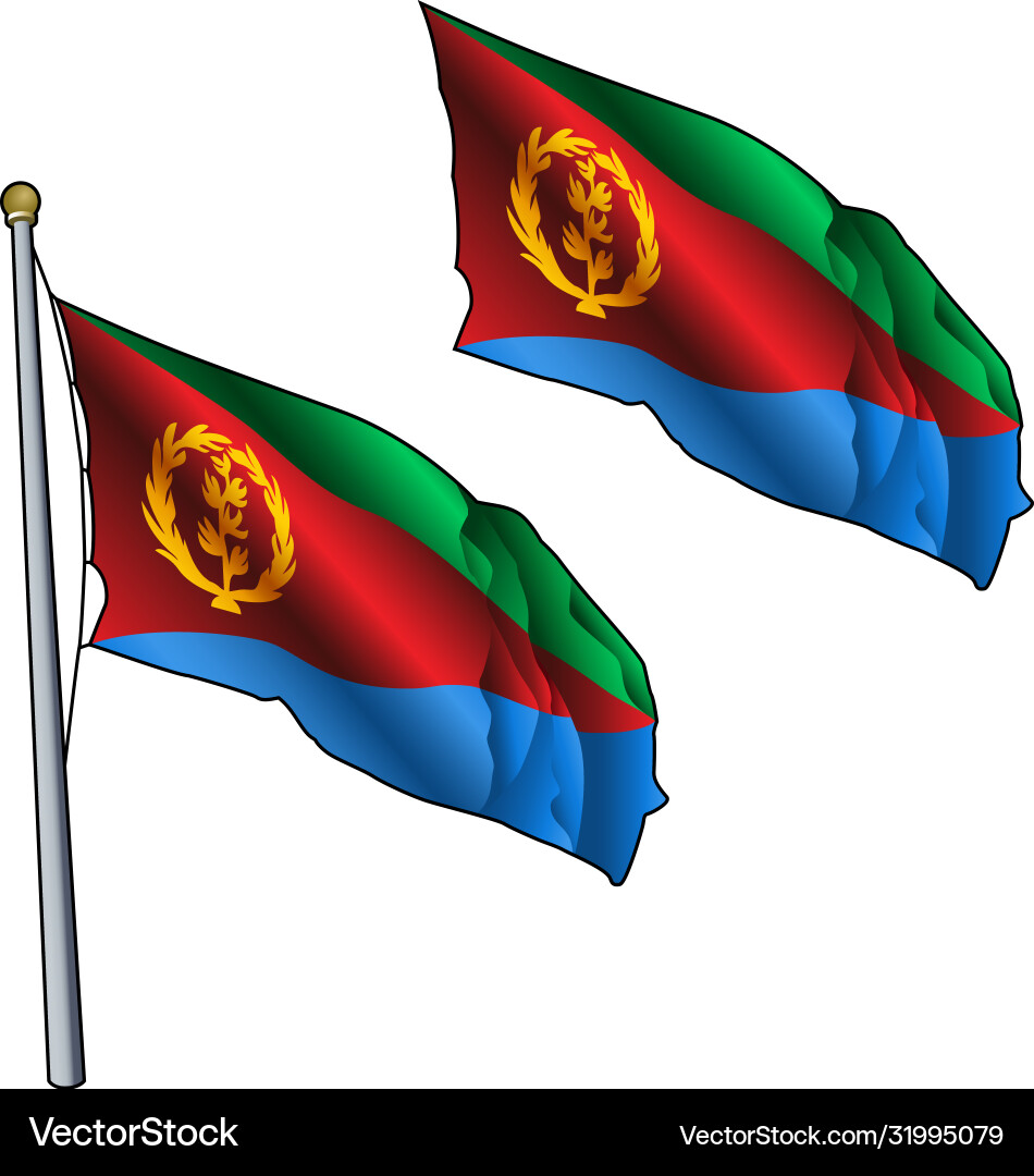 Waving eritrea flag Vector Image