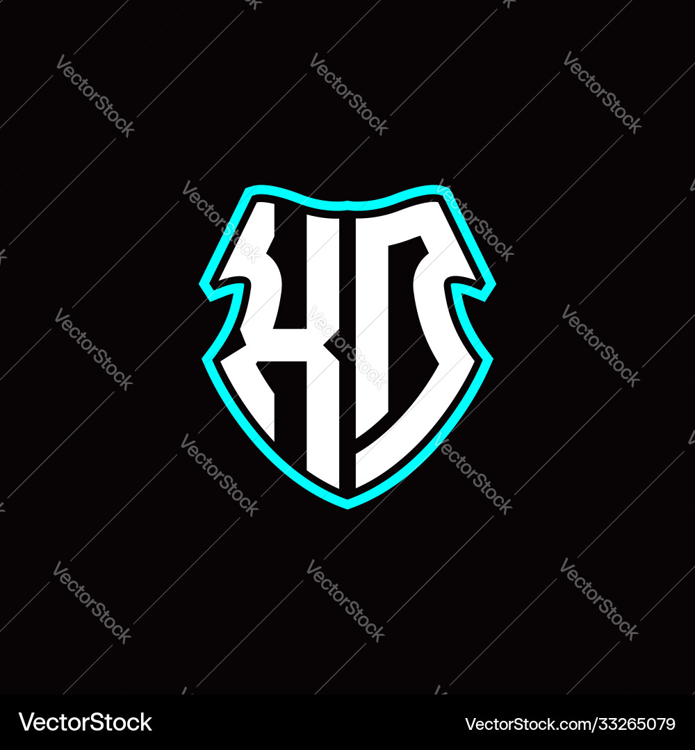 X d initial logo design with a shield shape X d initial logo design with a shield shape vector image