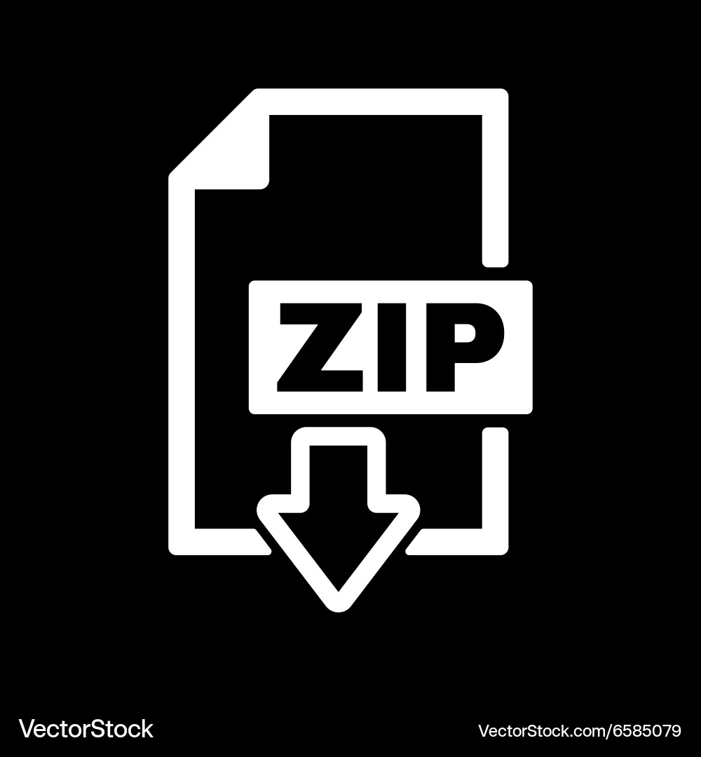 Zip file icon archive and compressed symbol vector image