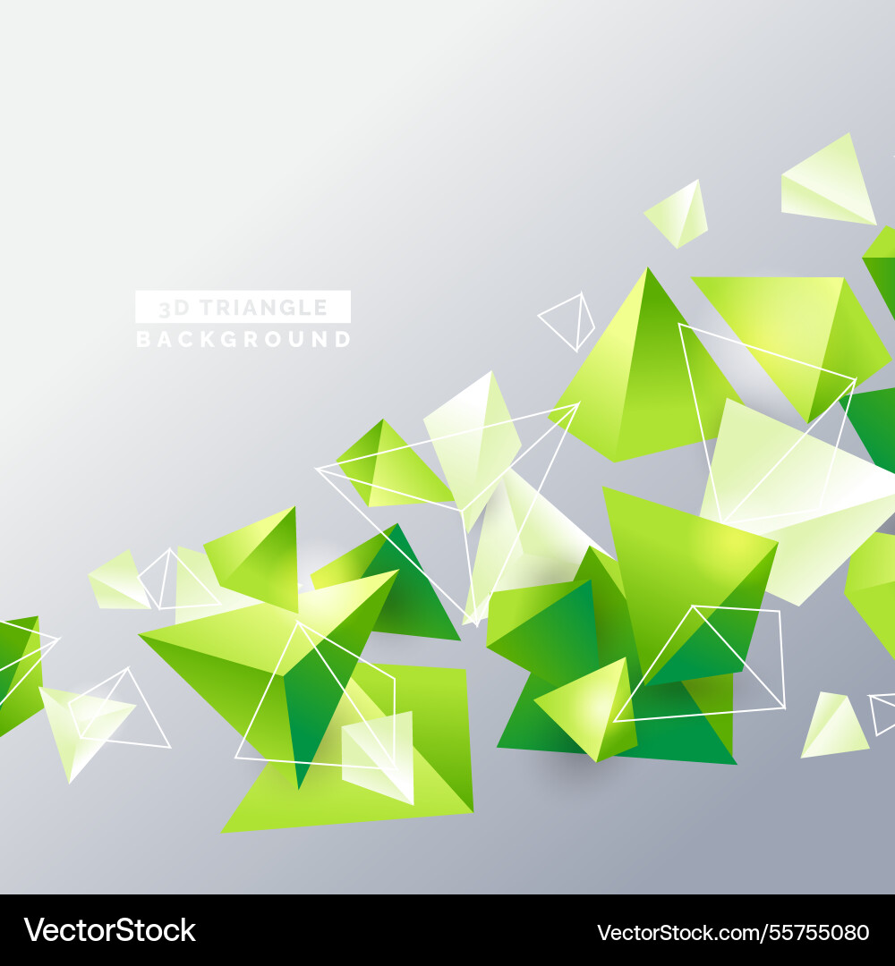 Abstract background with 3d triangles vector image
