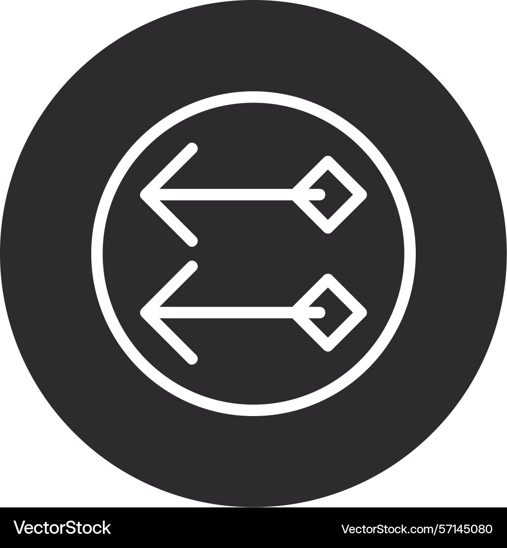 Arrow block left inverted circle black Vector Image