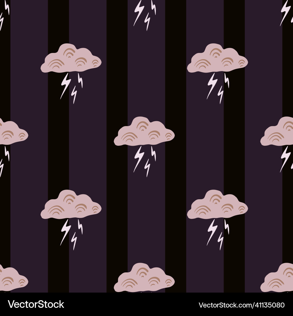 Clouds with lightning of seamless pattern cute Clouds with lightning of seamless pattern cute Vector Image