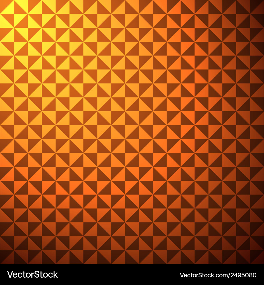 Creative triangle pattern in orange background vector image